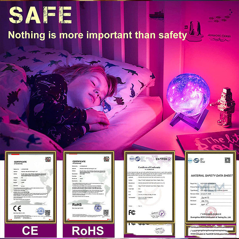 3D Printing Moon Lamp Creative USB Charging