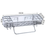 Wall-Mounted Triangle Storagex Rack Bathroom Shelf With Towel Bar Hooks