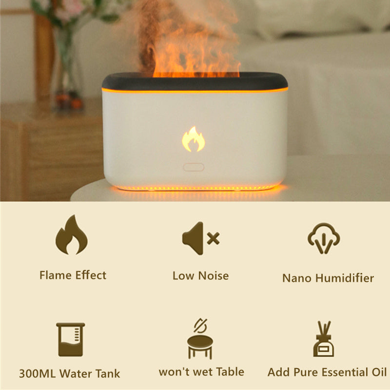 3D Flame Humidifier 300ML Ultrasonic Flame Aroma Diffuser Essential Oil Diffuser Top Sell